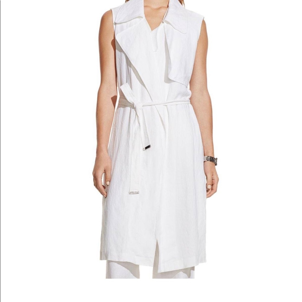 Vince Camuto Linen Long Vest